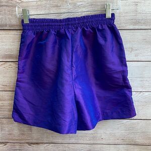VINTAGE THE BODY CO. IRIDESCENT SHORTS IN PURPLE
